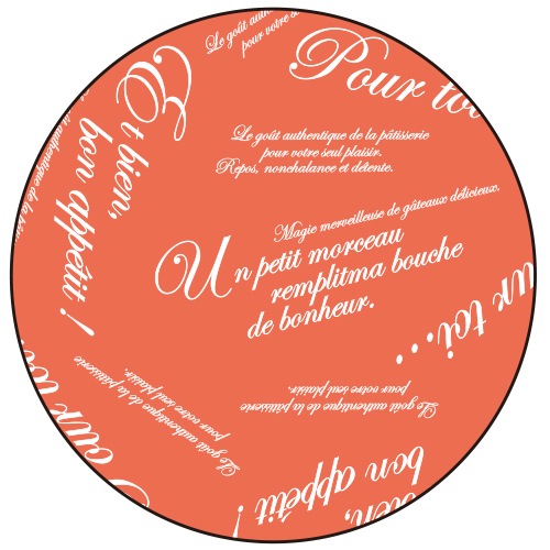 アルミケース 100φ×底径41φ フランス文字柄 オレンジ 500枚