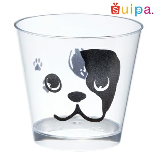 【プラスチックカップ】エコPAO PS76-185 スタンダードカップ U (b) フレンチブルドッグ　500個