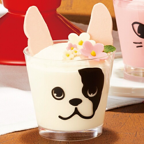 【プラスチックカップ】エコPAO PS76-185 スタンダードカップ U (b) フレンチブルドッグ　500個