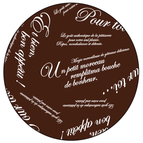 アルミケース 100φ×底径41φ フランス文字柄 ブラウン　500枚