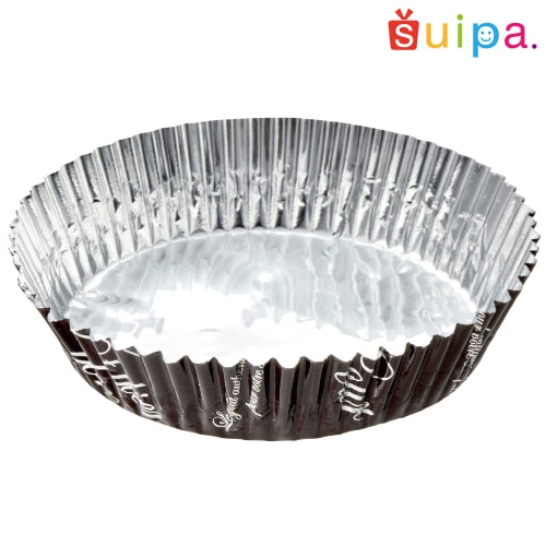 【アルミカップ】アルミケース 110φ×底径70φ フランス文字柄 ブラウン 500枚