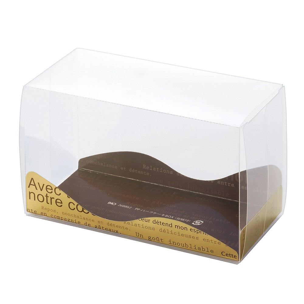 【クリアケース箱】ＰＰハーフケーキＢＯＸ（台紙付）200個