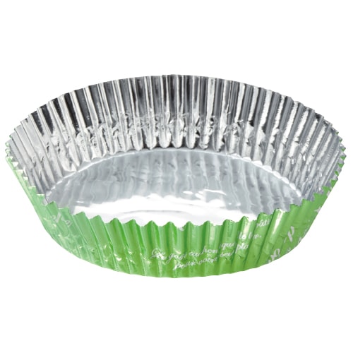 アルミケース 110φ×底径70φ フランス文字柄 ライトグリーン　500枚