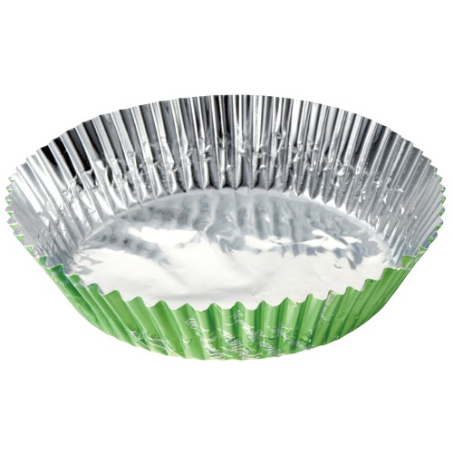 アルミケース 125φ×底径75φ フランス文字柄 ライトグリーン　500枚