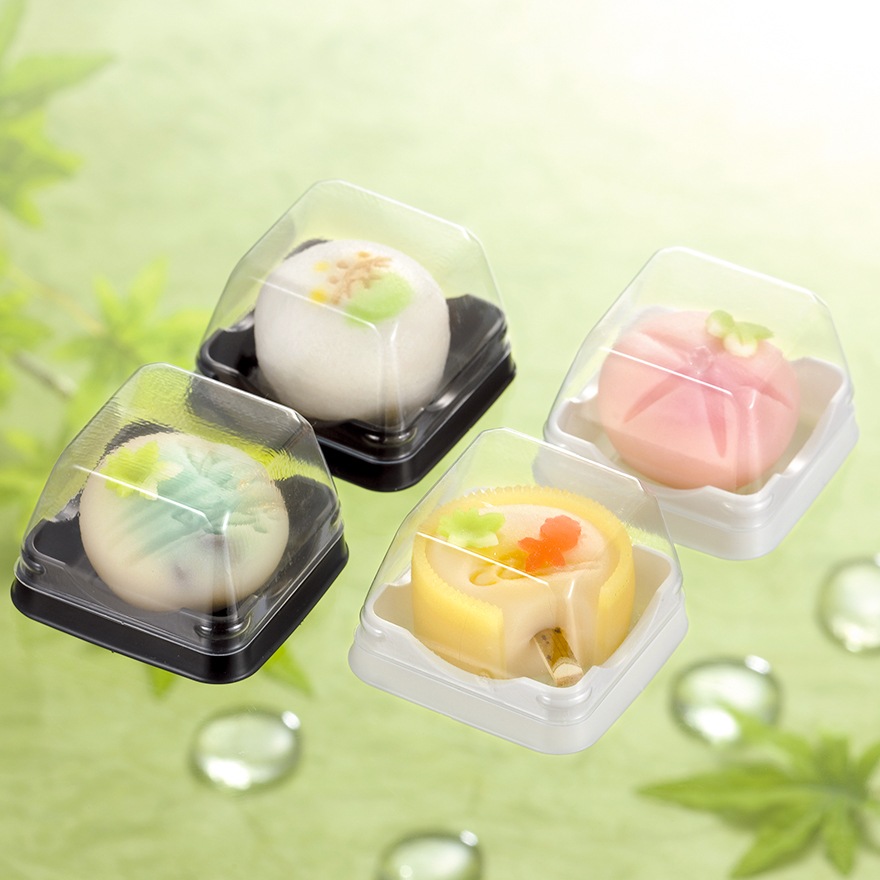 【和菓子容器】PS 新セーフティーマルチ本体 黒（T）本体・蓋セット 4,000個