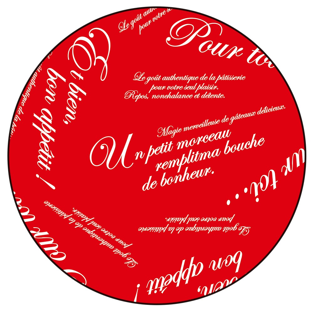 【包み紙】アルミ断裁 フランス文字柄 レッド 260×390mm　50枚