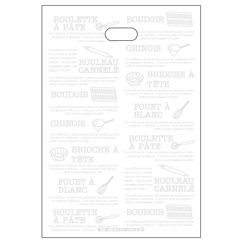 【手提げ袋】エコ PAO パティスリーバッグ S30 1,000枚【245×155×360H　バイオマスPE30%配合　無料配布可能　エコ対応　テイクアウト袋　持ち帰り袋　製菓道具デザイン】