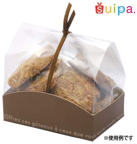 【送料無料】クッキーケースブラウン (バリア袋付き)　500個【クッキーの粉を隠してオシャレに】