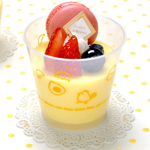 【耐熱プラスチックカップ】PP76-185　スタンダード プリン　たまご　1,000個