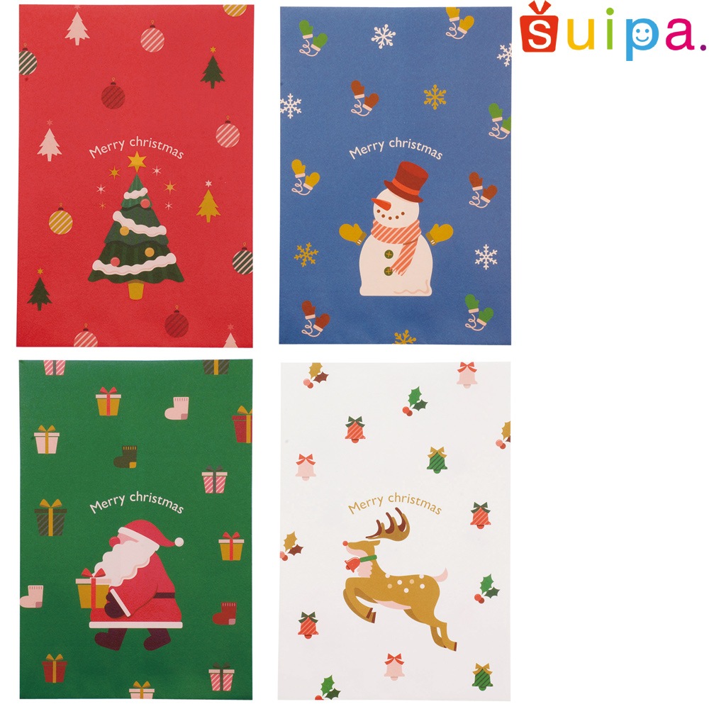 クリスマスラッピングOPP袋 100個 10x11cm+3cm 4種　食品可 クリスマスラッピングOPP袋 100個 10x11cm+3cm 4種 食品可