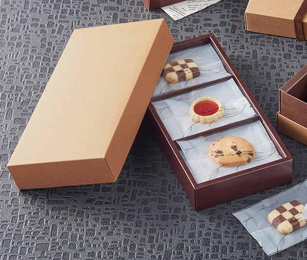 クッキー9枚箱　クラフト　100個【ナチュラルなクラフトが人気！】