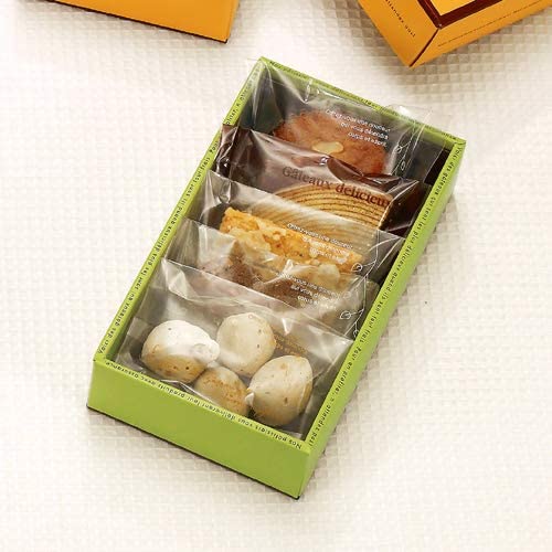 【菓子箱】ドゥミセック　５個用箱　グリーン（内寸200×105×45H）　200個