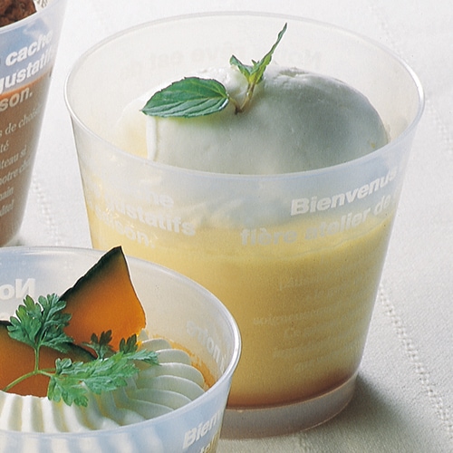 耐熱プラスチックカップ】PP76-185 スタンダード プリン 白 印刷 1,000