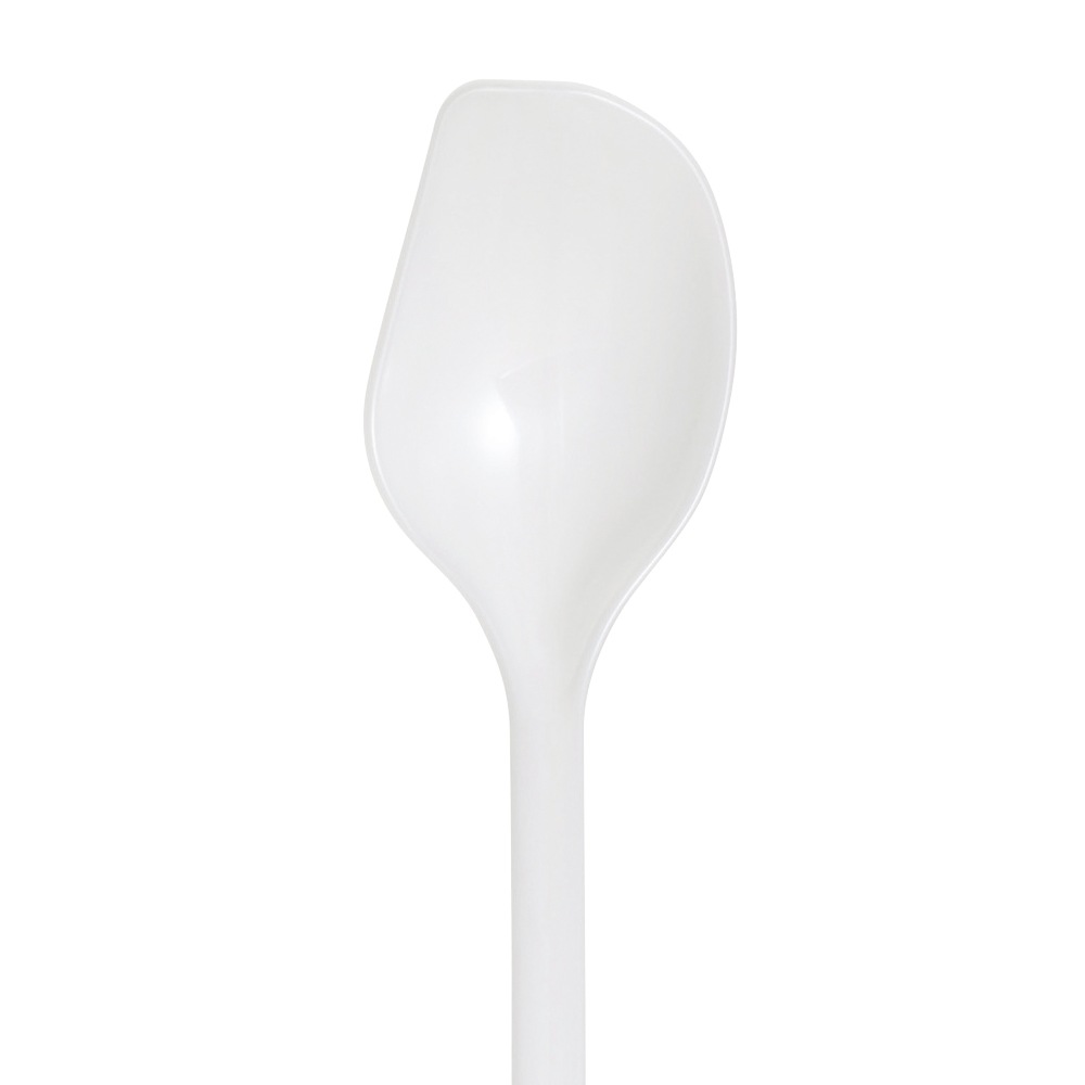 エコPAO ロングリーフスプーンP160（白）単袋入り　5,000本【送料無料　おしゃれな形状！　パフェに最適！植物由来原料配合　バイオマス入】