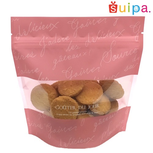 【ジッパー付き菓子袋】バリアPET ST袋 グテピンク(160×80×170ミリ) 1,000枚