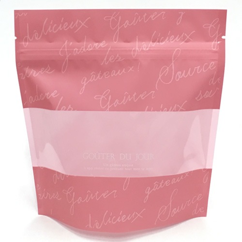 【ジッパー付き菓子袋】バリアPET ST袋 グテピンク(160×80×170ミリ) 1,000枚