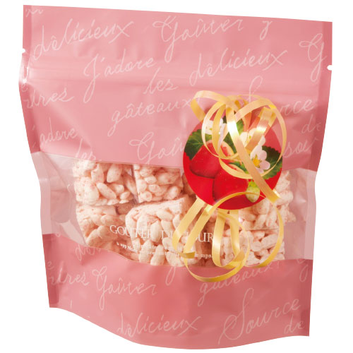 【ジッパー付き菓子袋】バリアPET ST袋 グテピンク(160×80×170ミリ) 1,000枚