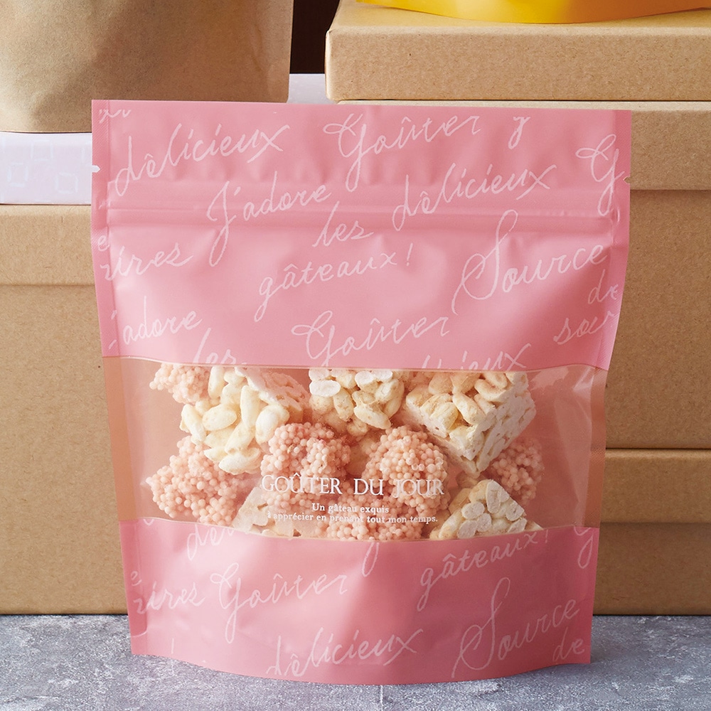 【ジッパー付き菓子袋】バリアPET ST袋 グテピンク(160×80×170ミリ) 1,000枚