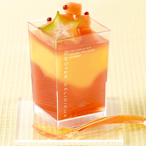 ●【プラスチックカップ】PS アングル 印刷 白　400個