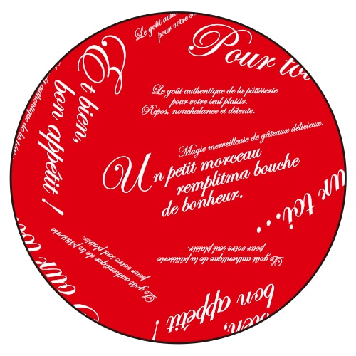 アルミケース 100φ×底径41φ フランス文字柄 レッド 500枚