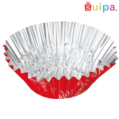 アルミケース 100φ×底径41φ フランス文字柄 レッド 500枚