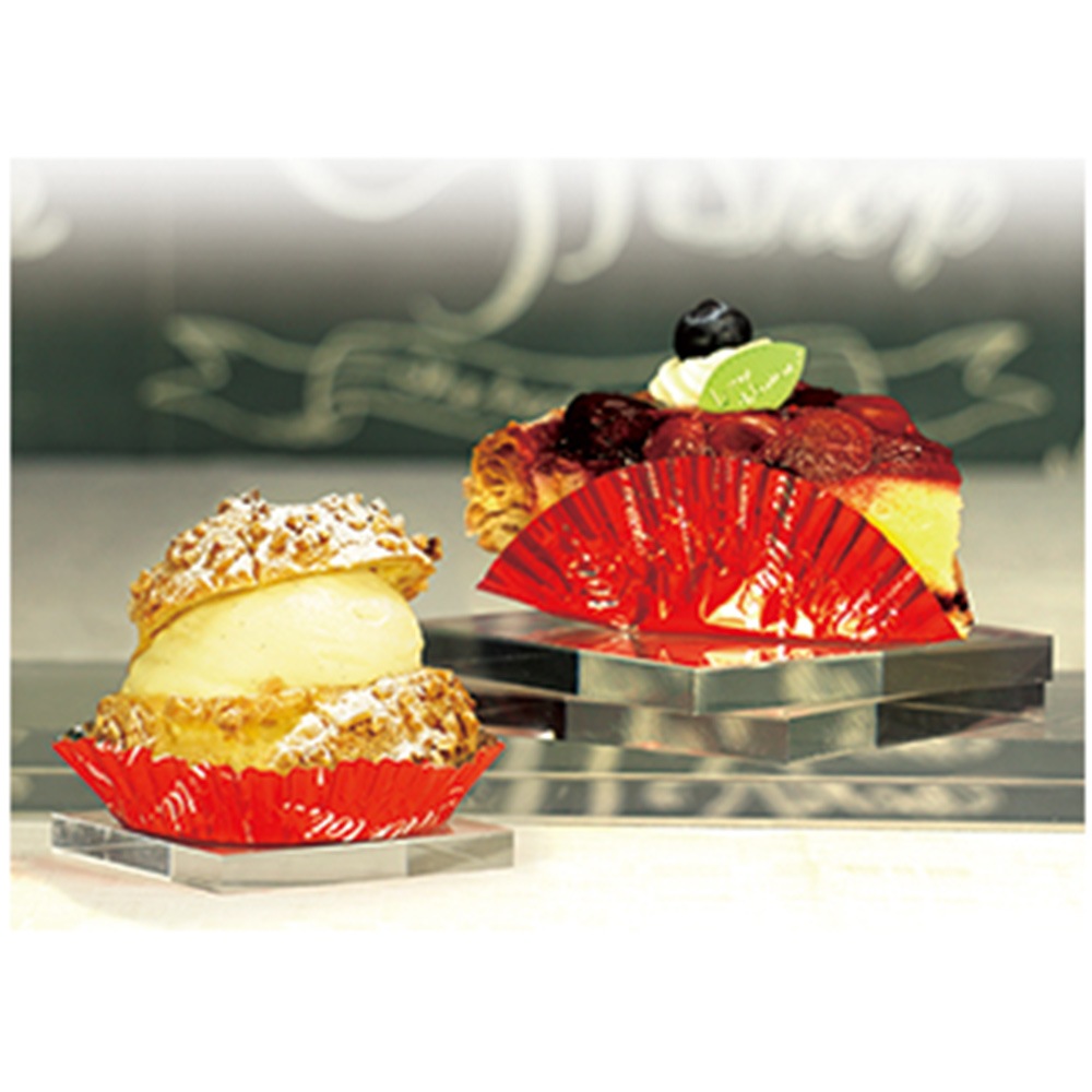 アルミケース 110φ×底径70φ フランス文字柄 レッド　500枚