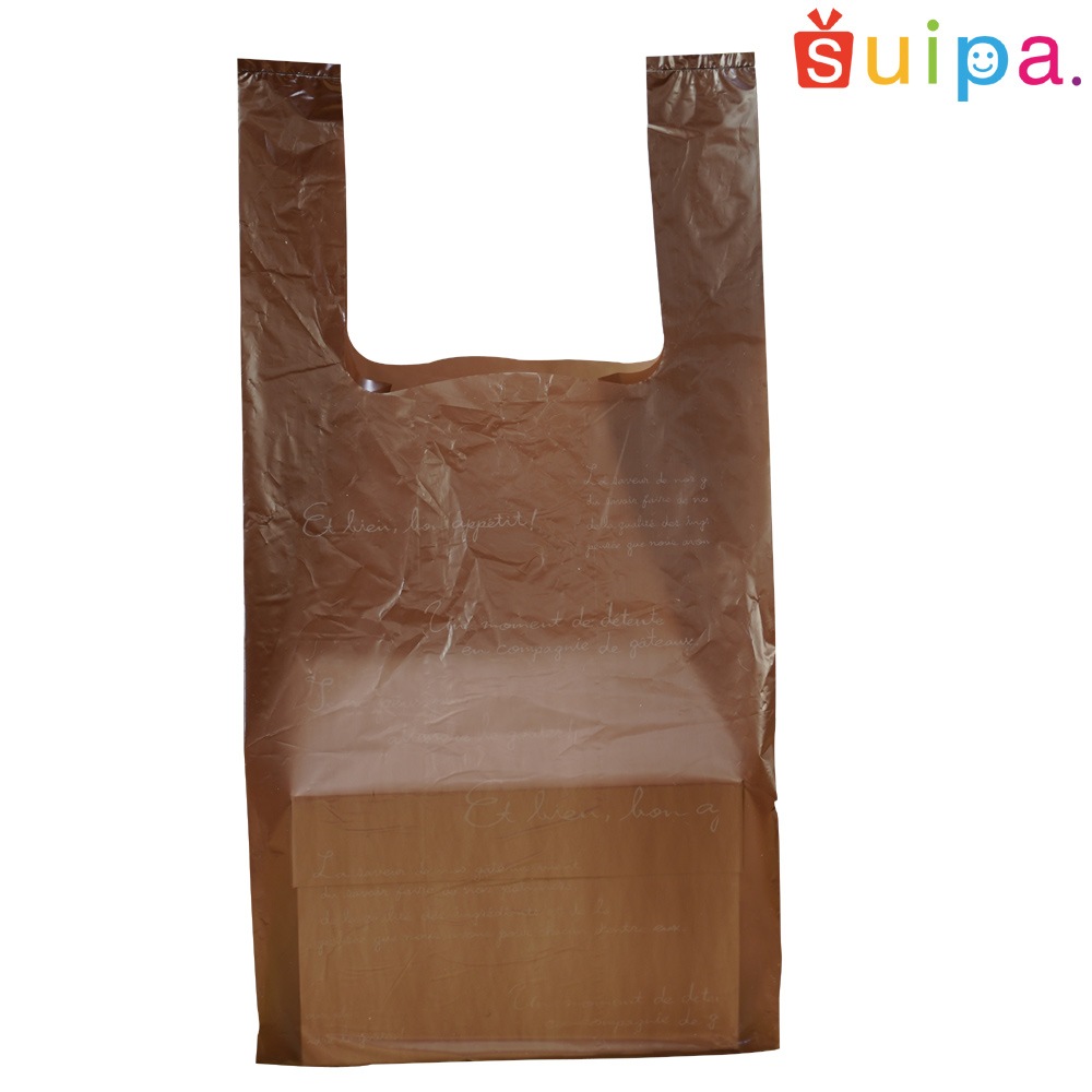 【手提げ袋】エコ PAO レジバッグ フレンチショコラ L30　1,000枚【285×230×480H　バイオマスPE30%配合　無料配布可能　エコ対応　テイクアウト袋　持ち帰り袋】