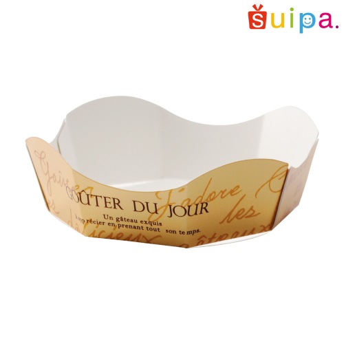 【紙プチガトートレー】アラモードトレー グゥテ・ド・ジュール(ゴールド) 1,000個