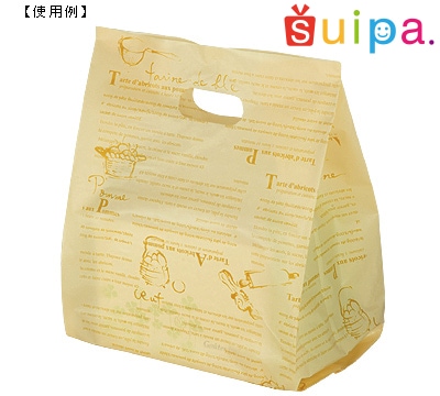 【ビニール手提げ袋】レシピバッグ S 淡クリーム　1,200枚