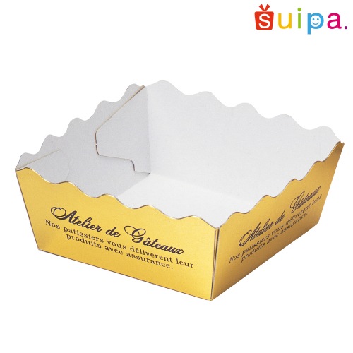 【紙トレー】アラモードトレー ゴールド M（アトリエ・ド・ガトー） 1,000個