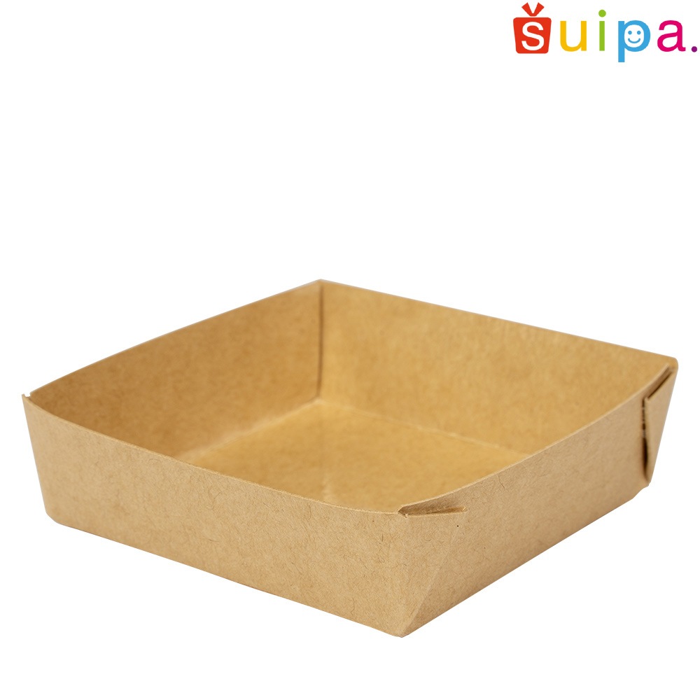 【紙トレー・直置きOK】68角 紙カップWT(クラフト)　3,000個