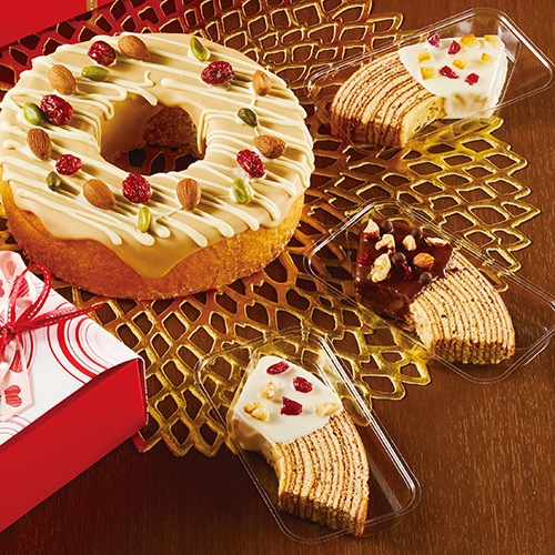 【カットバウムクーヘン用トレー】A-PET アーチトレー 1/4 2,000個