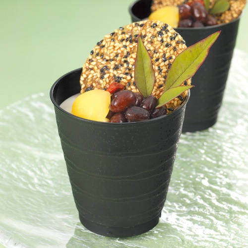 【耐熱プラスチックカップ】PP76-220　ひねり　黒　800個