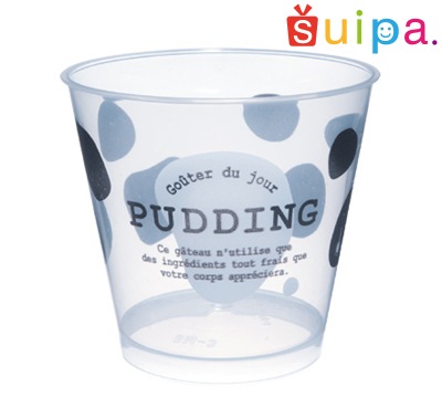 【耐熱プラスチックカップ】PP76-185 スタンダード プリン 牛柄 1,000個