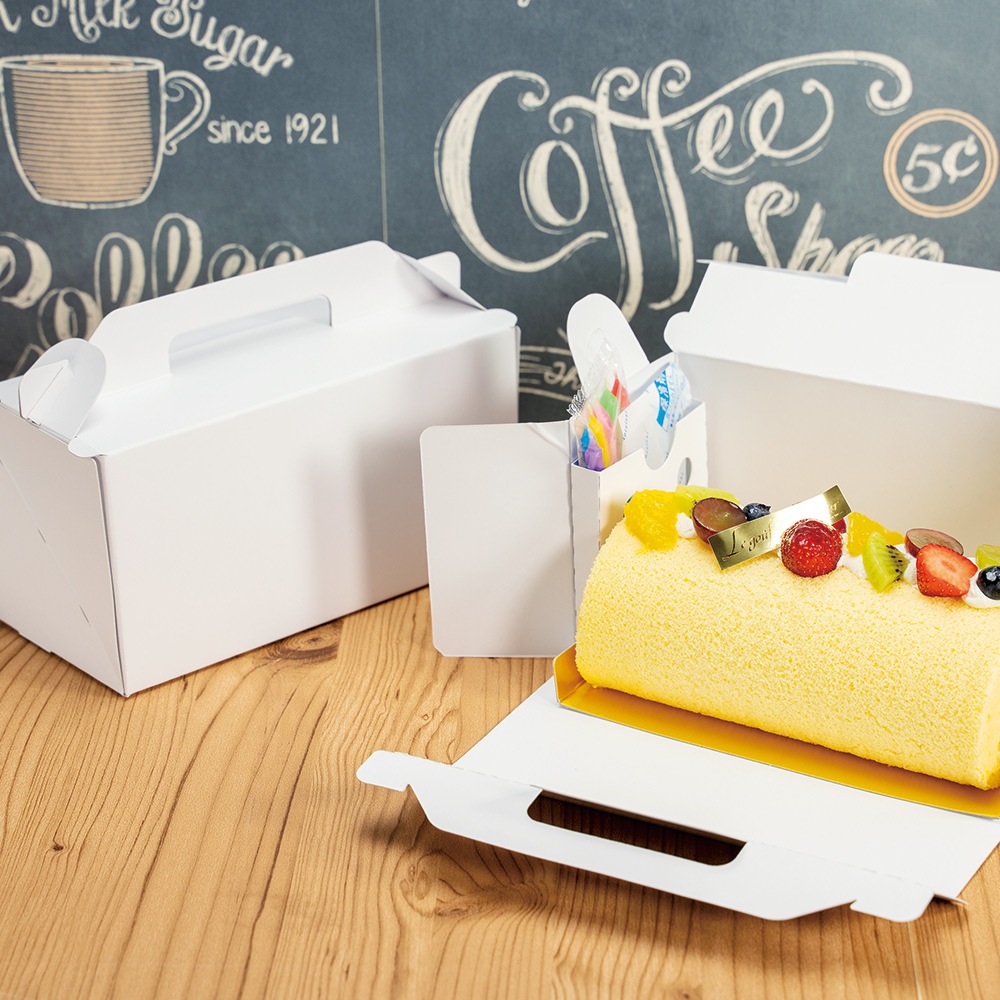 【ケーキBOX】PAO サイドオープンキャリー ロールケーキ箱110H 200個