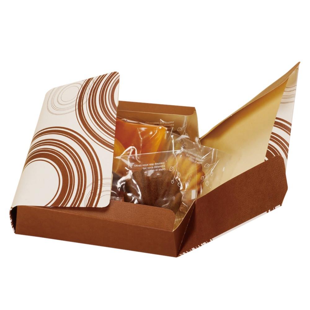 【送料無料】クーヘンケース ループブラウン 200個【バウムクーヘン 箱 BOX】【バウムクーヘンのトータルパッケージ アートなデザイン!】