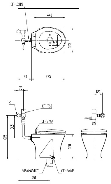 LIXIL��INAX���ե�å���Х�ּ������شC-P13S+CF-T60���å�