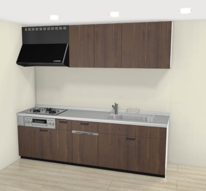 リクシル システムキッチン シエラS 間口255cm 奥行65cm ステンレストップ トレーボードプラン 食器洗い乾燥機付 | システム ...