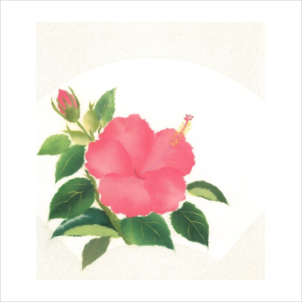 ちぎり絵　紅花モチーフ 和紙ちぎり絵のがんぴ舎