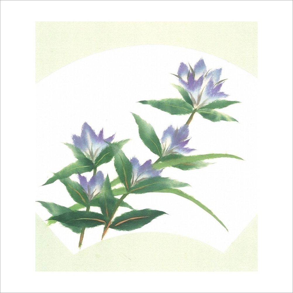 和紙のちぎり絵キット 花鳥風月 秋-No.073 りんどう F3サイズ