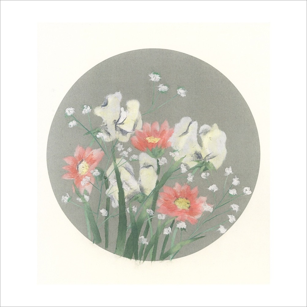 和紙のちぎり絵キット 花鳥風月-春-No.574 花（春）② F3サイズ
