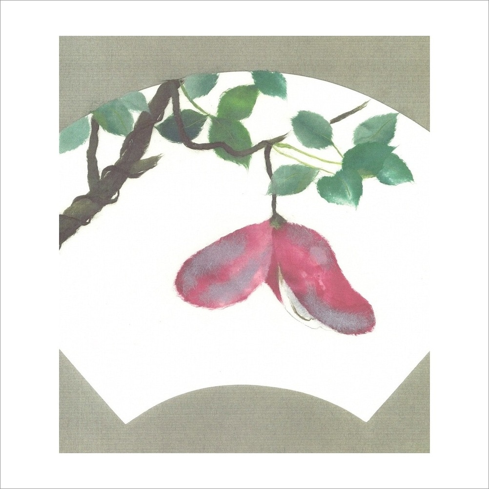 月が注ぐ花ページ 和紙のちぎり絵キット 花鳥風月-秋 No.134あけび F3サイズ