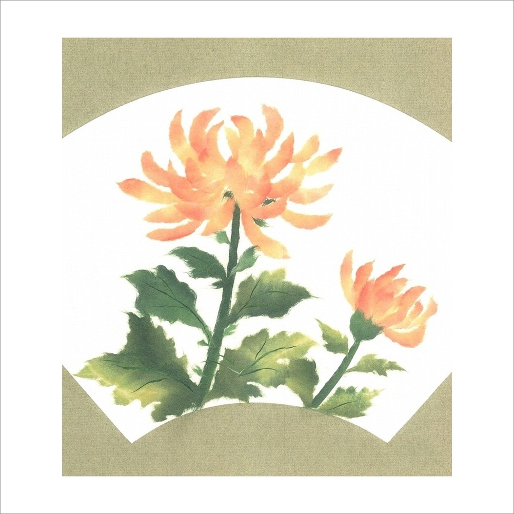 写楽 和紙押し絵 和紙のちぎり絵キット 花鳥風月-秋 No.140きく(2本) F3