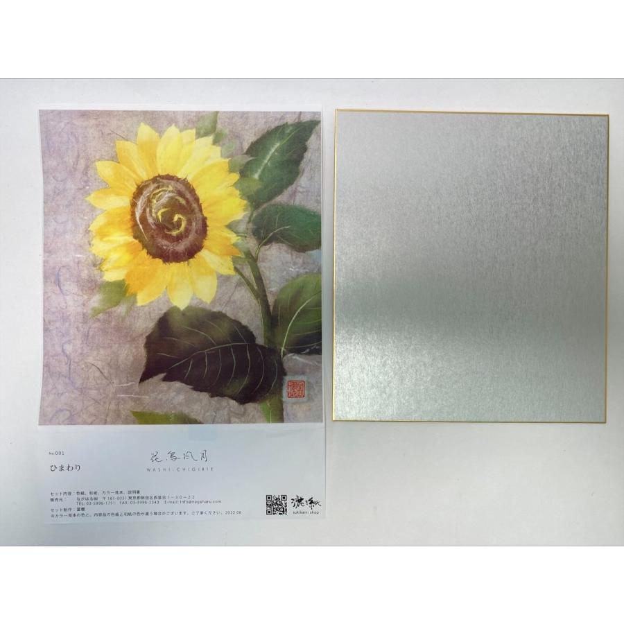 和紙のちぎり絵キット 花鳥風月 夏-No.065 水連 F3サイズ | 和紙の