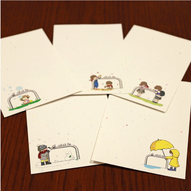ピコリーノ おりづる再生紙ポストカード(四季) 5枚セット