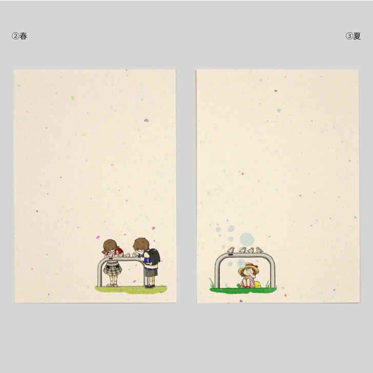 ピコリーノ おりづる再生紙ポストカード(四季) 5枚セット