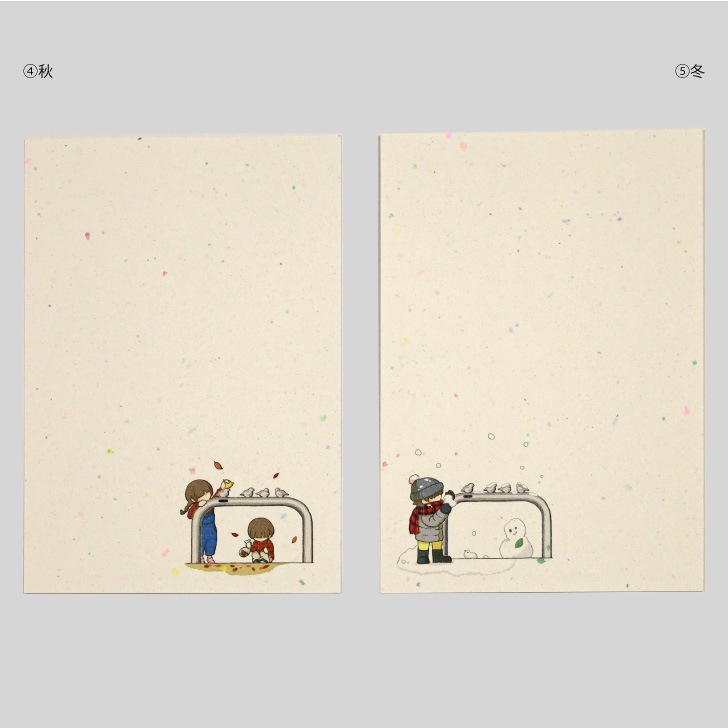 ピコリーノ おりづる再生紙ポストカード(四季) 5枚セット