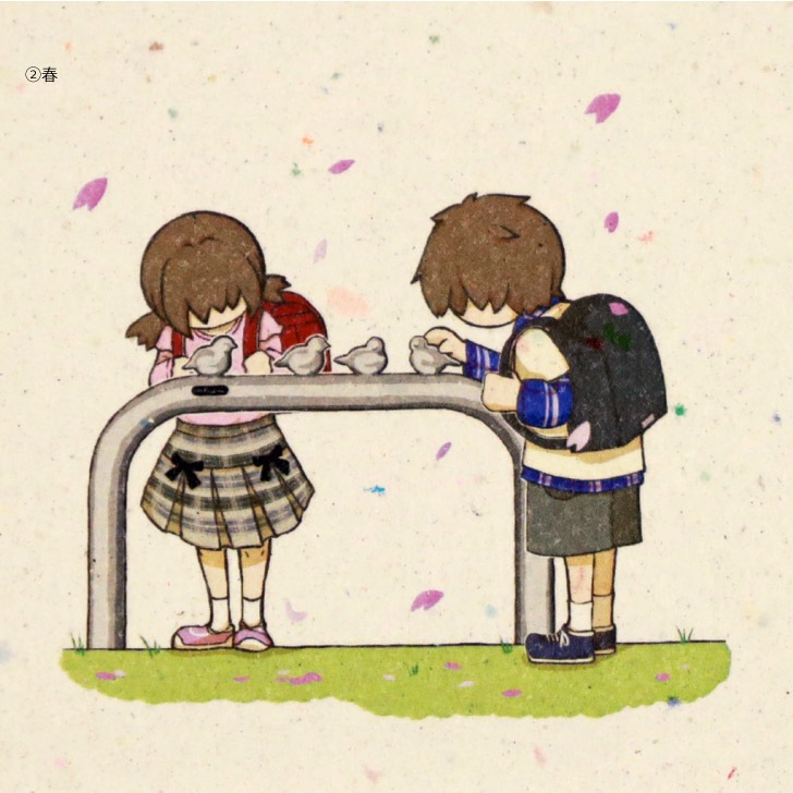 ピコリーノ おりづる再生紙ポストカード(四季) 5枚セット