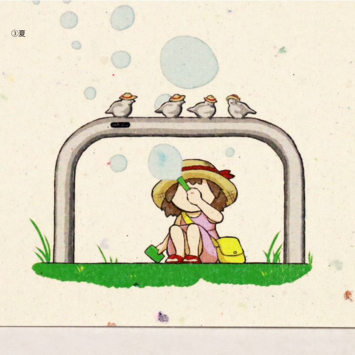 ピコリーノ おりづる再生紙ポストカード(四季) 5枚セット