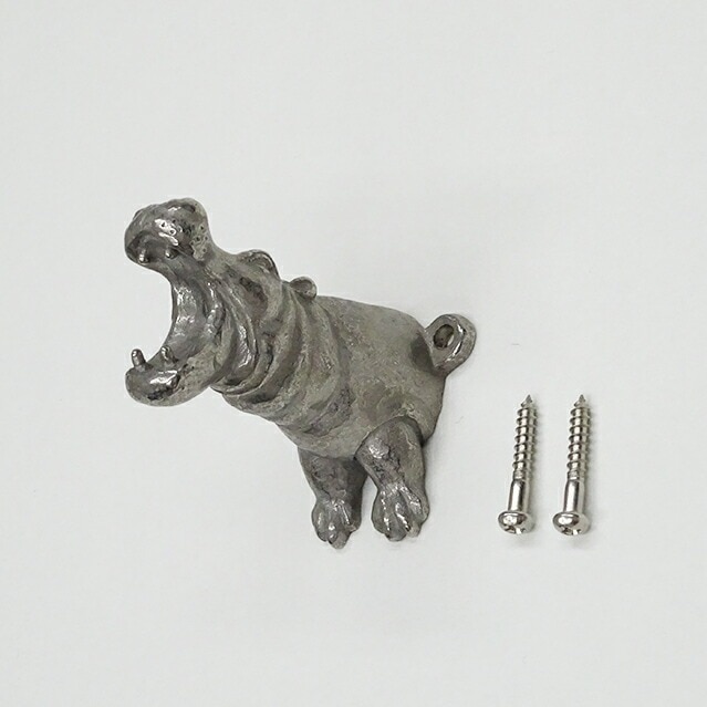 口を開けたカバのフック